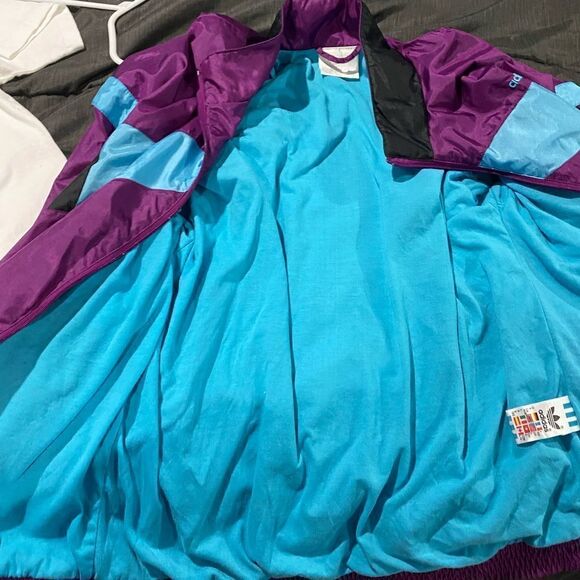 Adidas Vintage Purple and Blue Windbreaker Jacket - Picture 5 of 11